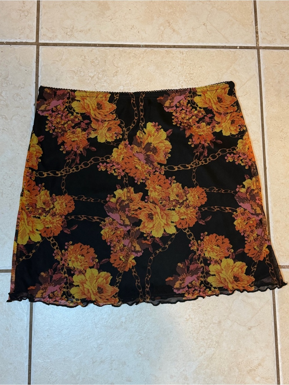 Floral Print Mini Skirt